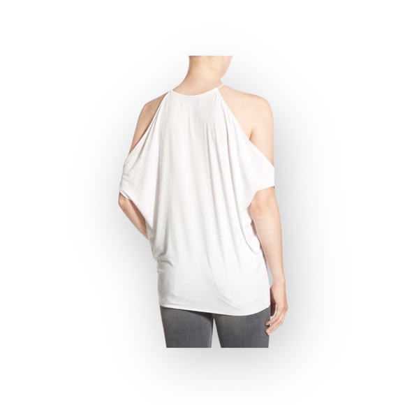 new Bailey 44 𒀭 Cold Shoulder Spaghetti Strap Draped Top 𒀭Wear 2 Ways 𒀭 White - Picture 14 of 16